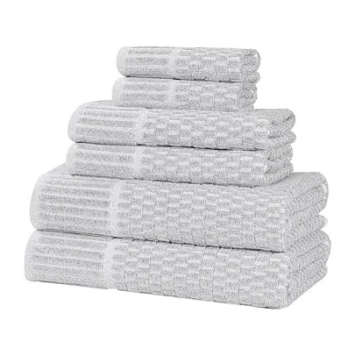 Superior Juno Collection | 80% Cotton 20% Viscose 6-pc. Quick Dry Solid Bath Towel Set In Silver