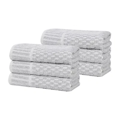 Superior Juno Collection | 80% Cotton 20% Viscose 6-pc. Solid Hand Towel In Silver