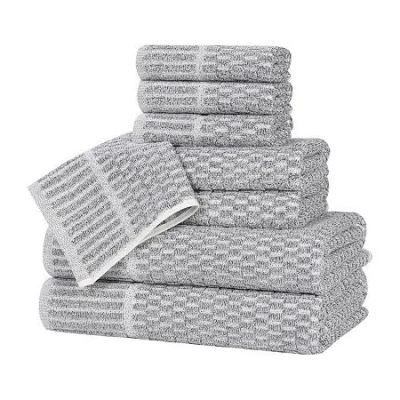 Superior Juno Collection | 80% Cotton 20% Viscose 8-pc. Quick Dry Solid Bath Towel Set In Black