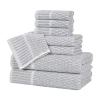 Superior Juno Collection | 80% Cotton 20% Viscose 8-pc. Quick Dry Solid Bath Towel Set In Blue
