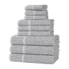 Superior Juno Collection | 80% Cotton 20% Viscose 9-pc. Quick Dry Solid Bath Towel Set In Black