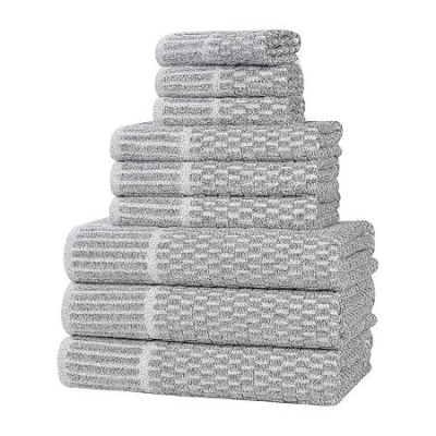 Superior Juno Collection | 80% Cotton 20% Viscose 9-pc. Quick Dry Solid Bath Towel Set In Black