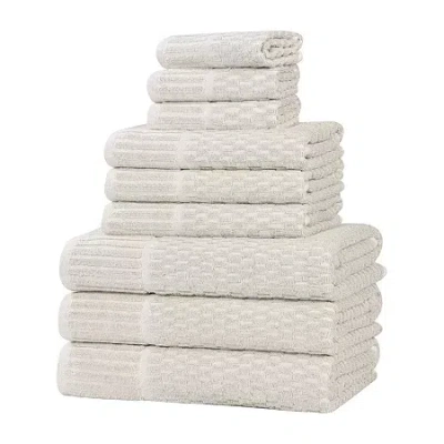 Superior Juno Collection | 80% Cotton 20% Viscose 9-pc. Quick Dry Solid Bath Towel Set In Sand