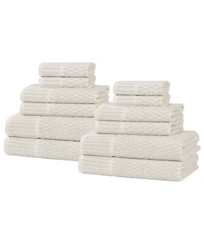 Superior Juno Cotton 12-piece Towel Set In Brown