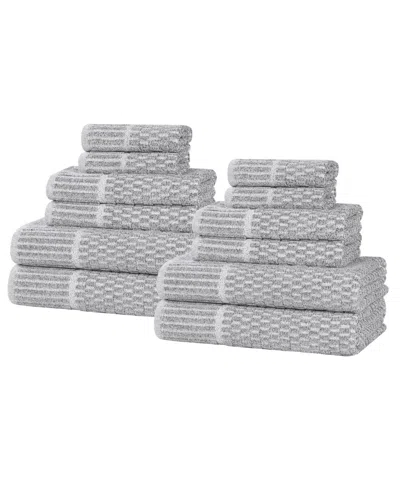 Superior Juno Cotton 12-piece Towel Set In Gray