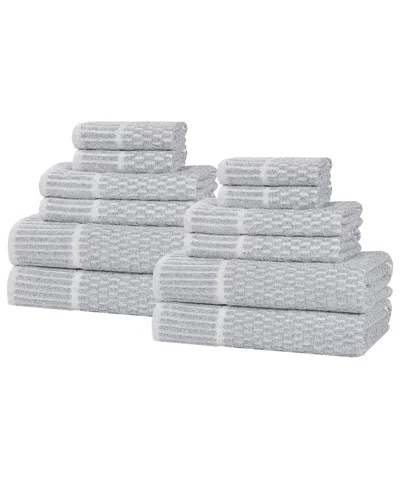 Superior Juno Cotton 12-piece Towel Set In Blue