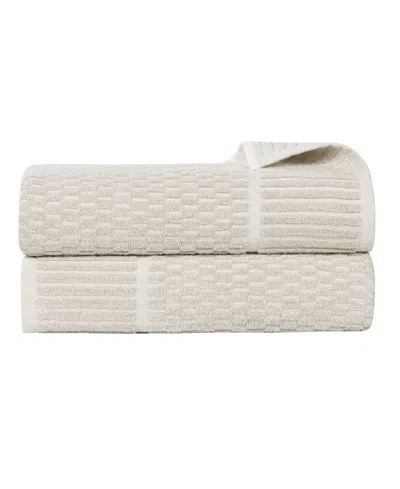 Superior Juno Cotton Blend 2-piece Bath Sheet Set In Beige