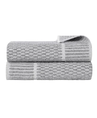 Superior Juno Cotton Blend 2-piece Bath Sheet Set In Charcoal