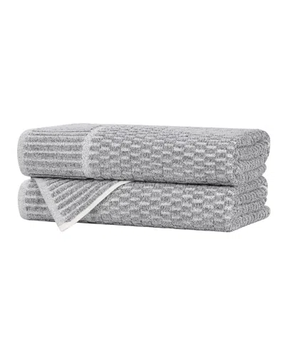 Superior Juno Cotton Blend 2-piece Bath Towel Set In Gray