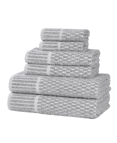Superior Juno Cotton Blend 6-piece Towel Set In Gray