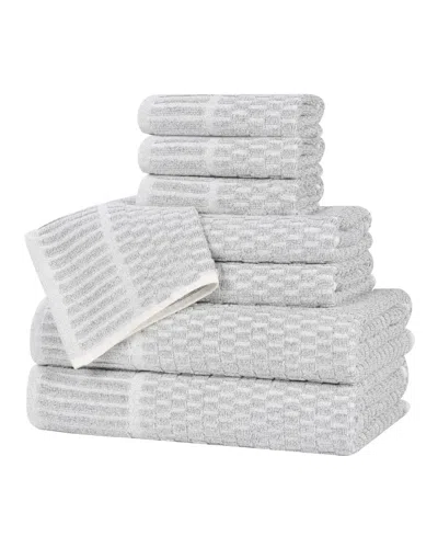 Superior Juno Cotton Blend 8-piece Towel Set In Gray