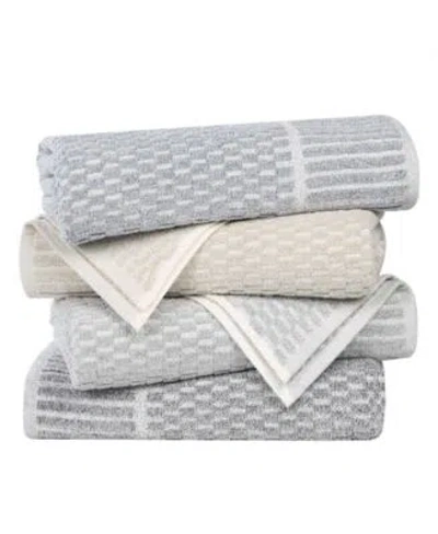 Superior Juno Cotton Blend Absorbent Towel Set In Denim Blue