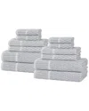 Superior Juno Medium Weight Checkered Border 12pc Towel Set