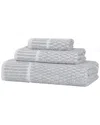 Superior Juno Medium Weight Checkered Border 3pc Towel Set