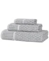 Superior Juno Medium Weight Checkered Border 3pc Towel Set