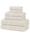 Superior Juno Medium Weight Checkered Border 6pc Towel Set