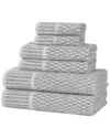 Superior Juno Medium Weight Checkered Border 6pc Towel Set
