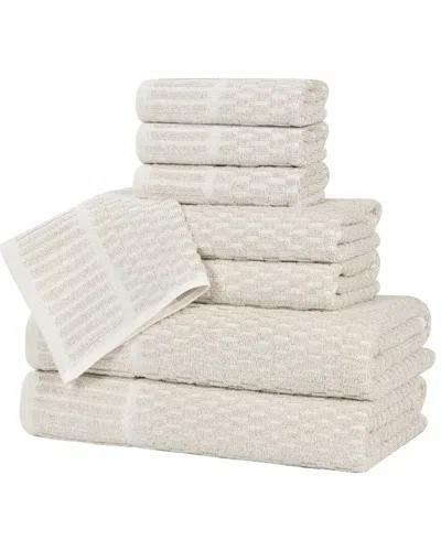 Superior Juno Medium Weight Checkered Border 8pc Towel Set
