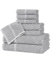 Superior Juno Medium Weight Checkered Border 8pc Towel Set
