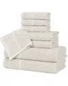 Superior Juno Medium Weight Checkered Border 8pc Towel Set