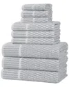 Superior Juno Medium Weight Checkered Border 9pc Towel Set