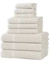 Superior Juno Medium Weight Checkered Border 9pc Towel Set