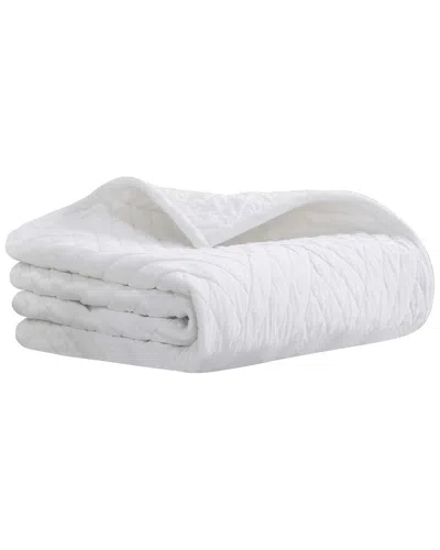 Superior Karina Velvet Lightweight Throw In White