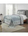 Superior Kymbal Traditional Medallion Lightweight Woven Jacquard Oversized Bedspread Set In Blue
