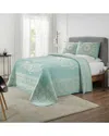 Superior Kymbal Traditional Medallion Lightweight Woven Jacquard Oversized Bedspread Set In Turquoise