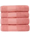 Superior Larissa 4pc Geometric Bath Towel Set In Coral