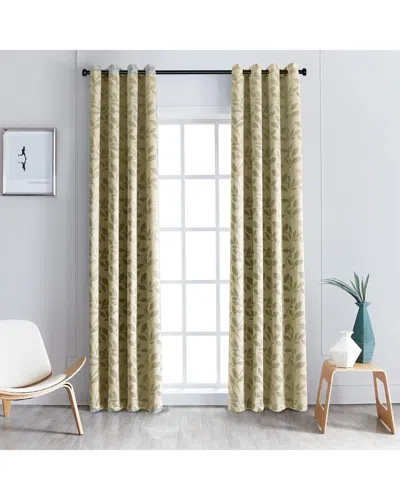 Superior Leaves Blackout Panel Curtains (set Of 2) In Neutral