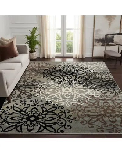 Superior Leigh Modern Floral Medallion Rug In Gray