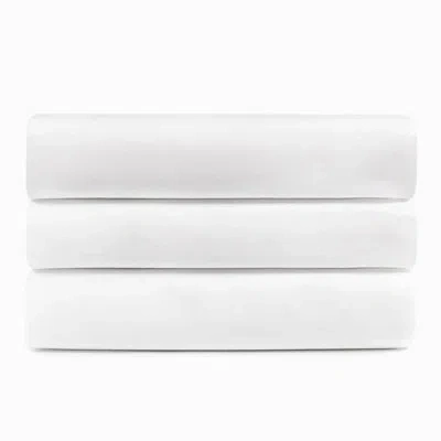 Superior Lightweight Cotton Blend Hotel Quality Fitted Bed Sheet Set, Bright White