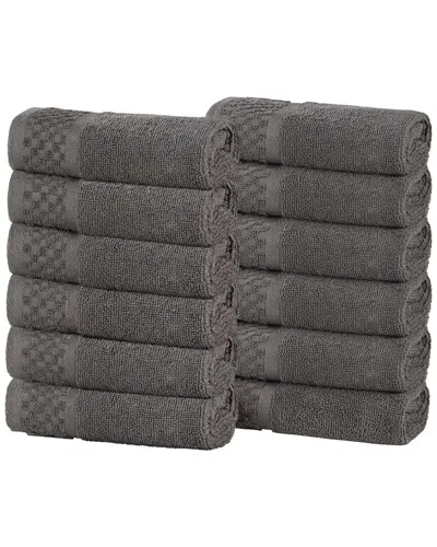 Superior Lodi Cotton 12pc Washcloth Set In Gray