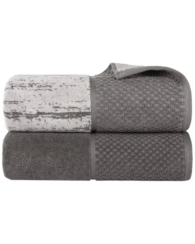 Superior Lodi Cotton 2pc Bath Sheet Set In Gray