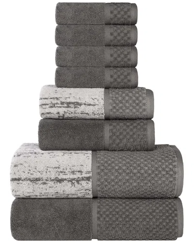 Superior Lodi Cotton 8pc Bathroom Towel Set In Gray