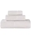 Superior Lodie Cotton Plush Jacquard Solid 3pc Towel Set