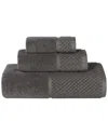 Superior Lodie Cotton Plush Jacquard Solid 3pc Towel Set
