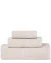 Superior Lodie Cotton Plush Jacquard Solid 3pc Towel Set