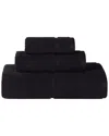 Superior Lodie Cotton Plush Jacquard Solid 3pc Towel Set