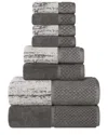 Superior Lodie Cotton Plush Jacquard Solid & Two-toned 8pc Towel Set