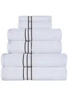 Superior Long-staple Combed 6pc Solid Towel Set In Black