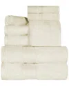 Superior Long Staple Combed Cotton Highly Absorbent Solid 8pc Quick-drying Towel Set In Ivory