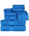 Superior Long Staple Combed Cotton Highly Absorbent Solid 8pc Quick-drying Towel Set In Multi