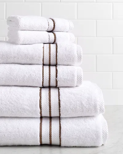 Superior Long-staple Combed 6pc Solid Turkish Cotton Towel Set In White