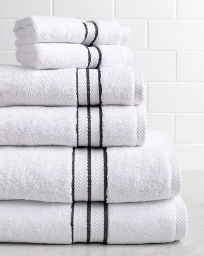 Superior Long-staple Combed 6pc Solid Turkish Cotton Towel Set In White