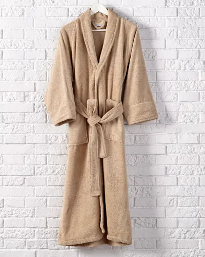 Superior Long-staple Combed Terry Unisex Adult Long Staple Combed Cotton Bathrobe In Neutral