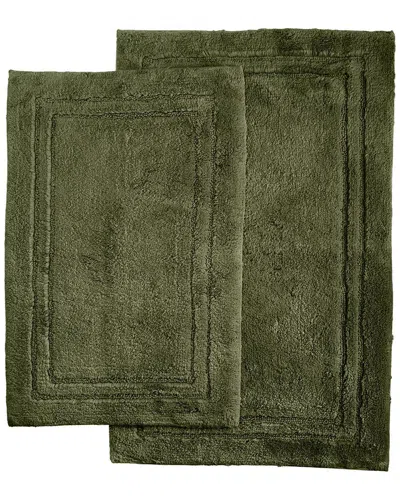 SUPERIOR SUPERIOR LUXURIOUS SET OF 2 NON-SKID COTTON BATH RUGS