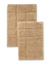 Superior Luxurious Set Of 2 Non-skid Cotton Bath Rugs In Brown