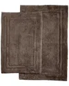 Superior Luxurious Set Of 2 Non-skid Cotton Bath Rugs In Brown